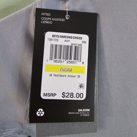 Under Armour Boys' HeatGear Short-Sleeve T-Shirt  Size YMD Gray - Picture 7 of 7